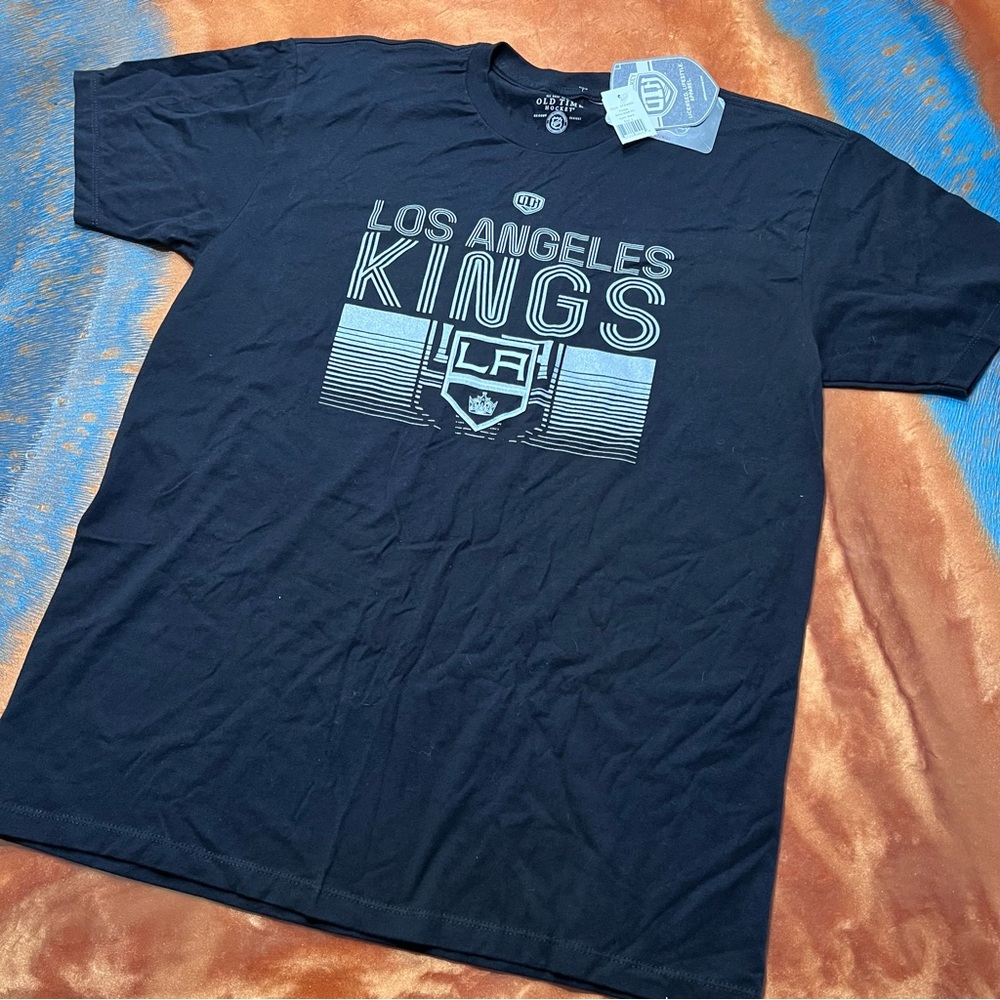 NWT NHL LA Kings Black silver T-Shirt Large hockey new